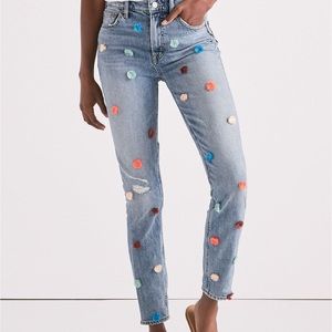 Lucky Brand Bridgette Pom Pom Jeans High Waist Sz6